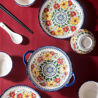 Boho Elegance – European Style Porcelain Dinnerware Gift Set in Premium Box