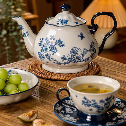 Timeless Blue & White Porcelain Coffee & Teacup Set