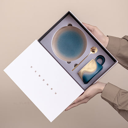 Classic Blue Ceramic Coffee Cup – Elegant & Durable