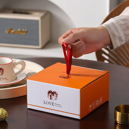 Exquisite French Retro Ceramic Cup with Saucer Set 300ml, Red/green