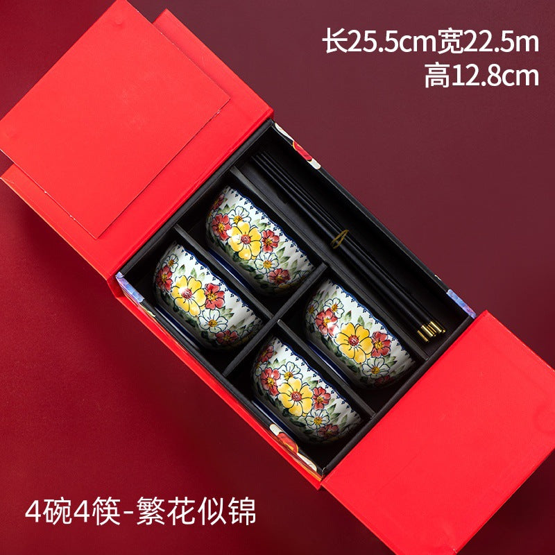 Boho Elegance – European Style Porcelain Dinnerware Gift Set in Premium Box