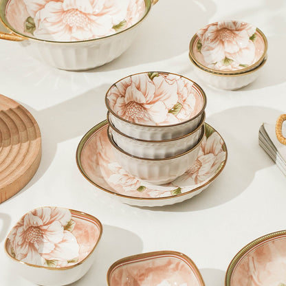 Camellia Charm – Handcrafted Porcelain Dinnerware