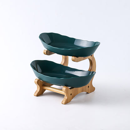 Nordic-Inspired 2-Tier Dessert & Candy Serving Plate – Sophisticated Luxury Design