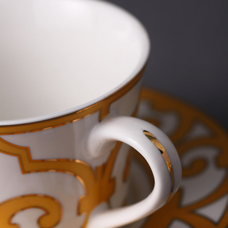 Lemon Luxe – Handcrafted Yellow Ceramic Cup & Saucer Set (15 pcs)