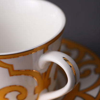 Lemon Luxe – Handcrafted Yellow Ceramic Cup & Saucer Set (15 pcs)