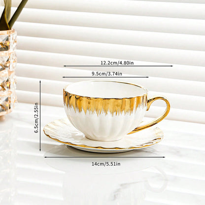 Elegant European Classic Gold-Plated Coffee Cup Set - 150ml