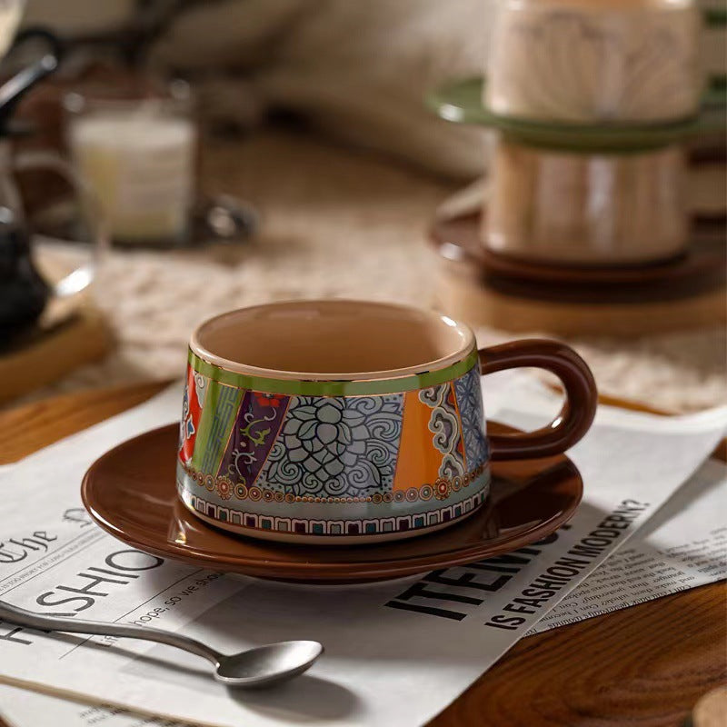 Vintage British Ceramic Coffee Cup & Saucer Set – 280ml